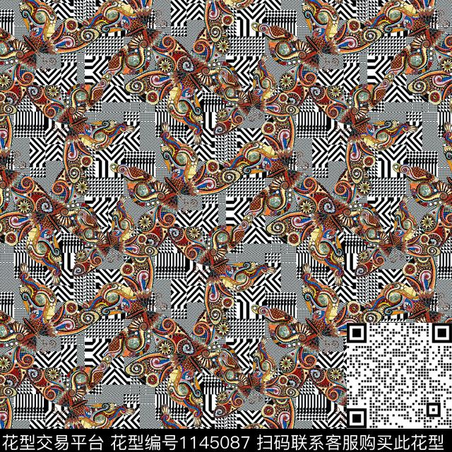 x-2 (2).jpg - 1145087 - 复古 女装 数码花型 - 数码印花花型 － 女装花型设计 － 瓦栏