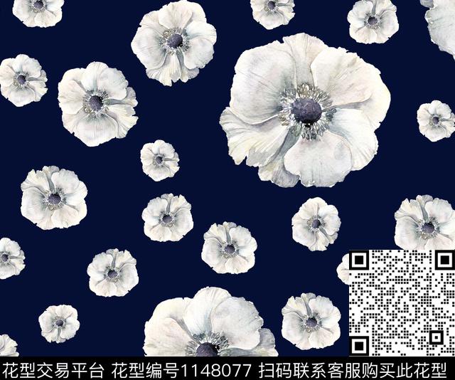 ES1128.jpg - 1148077 - 大牌风 春夏花型 水彩花卉 - 传统印花花型 － 女装花型设计 － 瓦栏