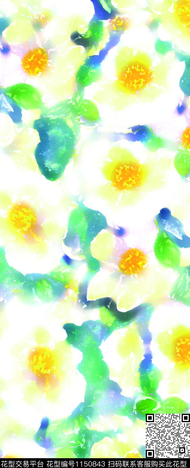 1153-3.jpg - 1150843 - 彩底花卉 抽象 大牌风 - 数码印花花型 － 女装花型设计 － 瓦栏