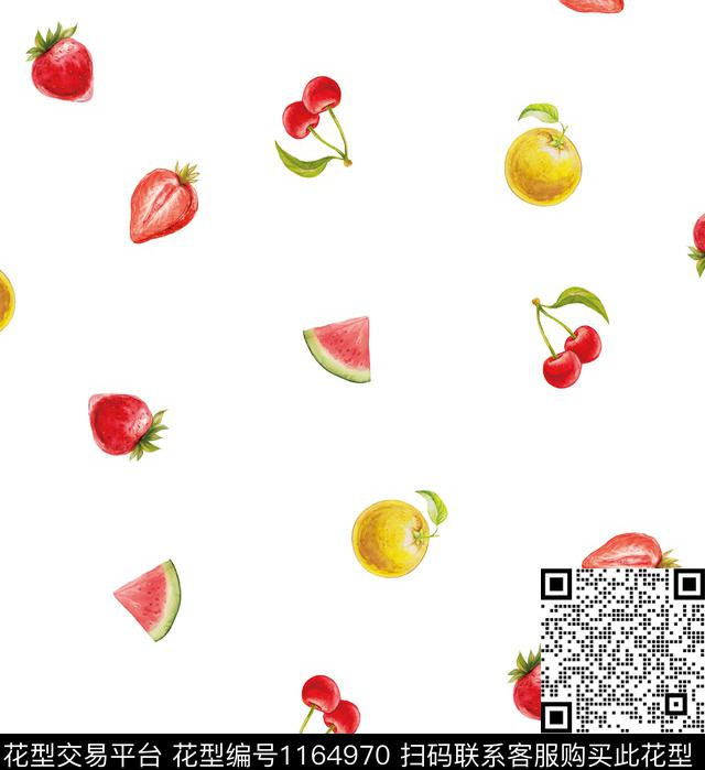 XM-1815-1.jpg - 1164970 - 水果 俏皮水果印花 趣味水果印花 - 数码印花花型 － 女装花型设计 － 瓦栏