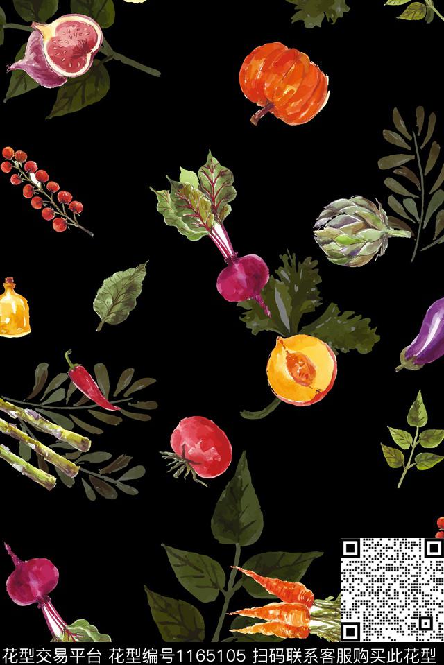 CSY-18025-2.jpg - 1165105 - 水果 俏皮水果印花 趣味水果印花 - 数码印花花型 － 女装花型设计 － 瓦栏