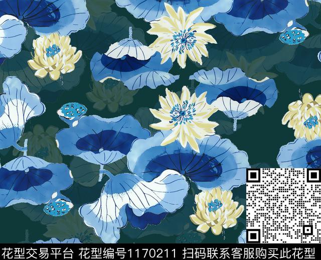 女90.jpg - 1170211 - 数码花型 花卉 大牌风 - 数码印花花型 － 女装花型设计 － 瓦栏