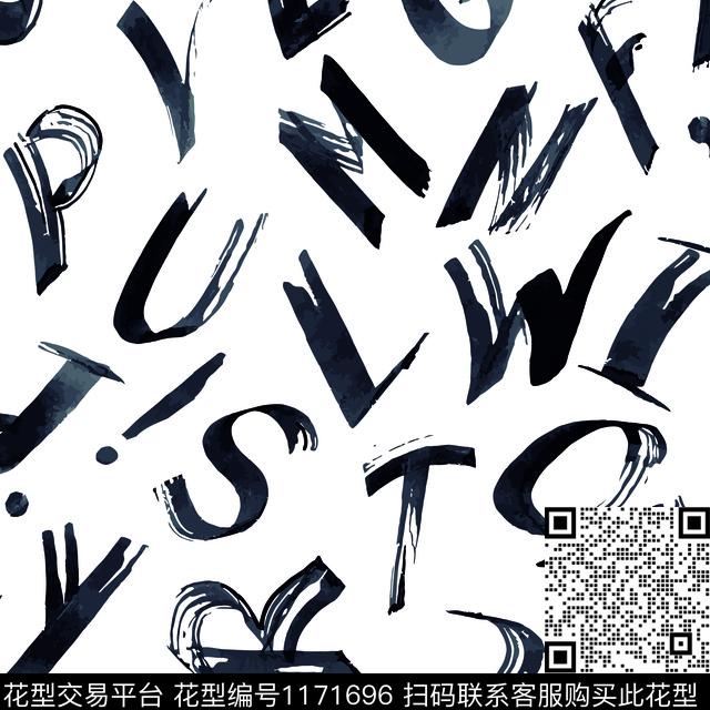 32-字母-2.jpg - 1171696 - 字母 数码花型 男装 - 传统印花花型 － 女装花型设计 － 瓦栏