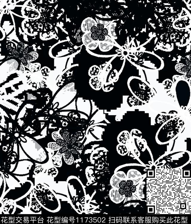 789.jpg - 1173502 - 几何 格子 满版散花 - 数码印花花型 － 女装花型设计 － 瓦栏