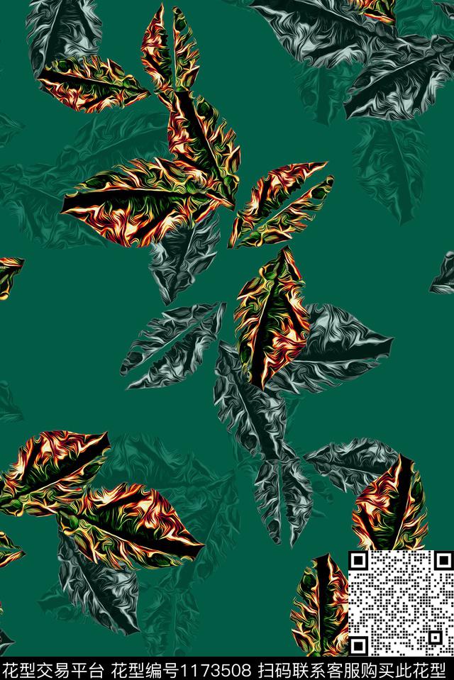 HY1-007A.jpg - 1173508 - 趣味 中老年 丛林斑斓 - 数码印花花型 － 女装花型设计 － 瓦栏