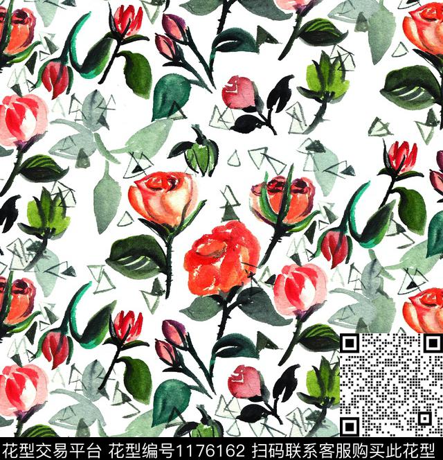 y002.jpg - 1176162 - 小碎花 手绘花卉 原创 - 数码印花花型 － 女装花型设计 － 瓦栏