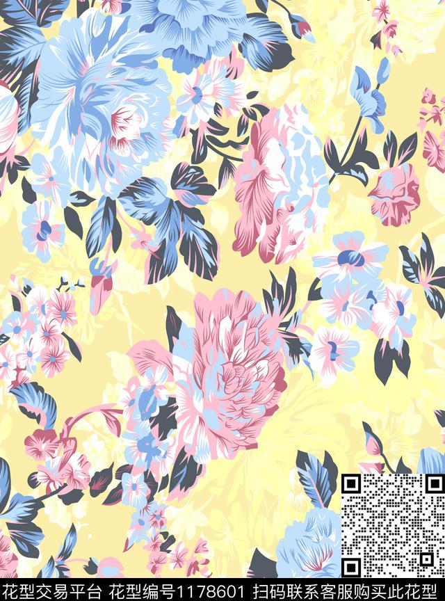 20190224002.jpg - 1178601 - 数码花型 女装 花卉 - 数码印花花型 － 女装花型设计 － 瓦栏