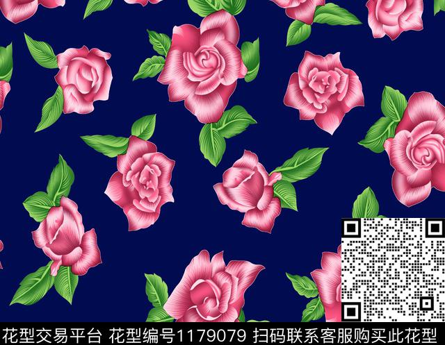 x-1.jpg - 1179079 - 大牌风 传统花型 几何花卉 - 传统印花花型 － 女装花型设计 － 瓦栏