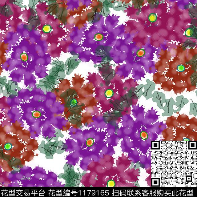6767.jpg - 1179165 - 抽象 手绘 花卉 - 数码印花花型 － 女装花型设计 － 瓦栏