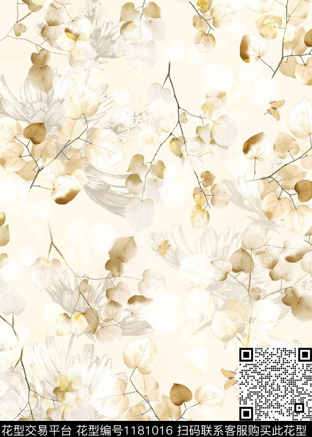 YX19.jpg - 1181016 - 花卉 大牌风 绿植树叶 - 数码印花花型 － 女装花型设计 － 瓦栏