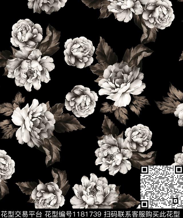1078.jpg - 1181739 - 花卉 手绘大花 热带花型 - 传统印花花型 － 女装花型设计 － 瓦栏