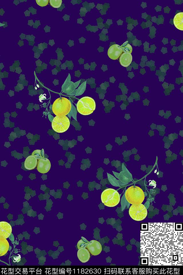 pj212-1.jpg - 1182630 - 春夏花型 数码花型 水果 - 数码印花花型 － 女装花型设计 － 瓦栏