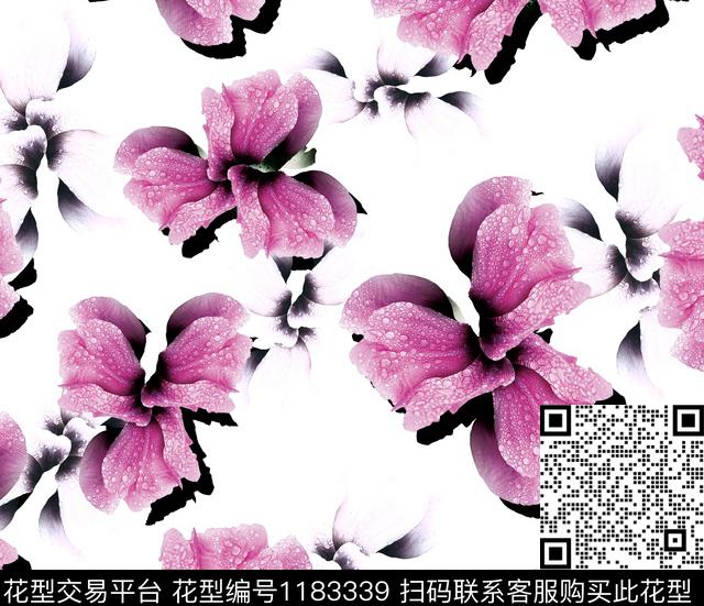 2-白.jpg - 1183339 - 数码花型 大花 花卉 - 数码印花花型 － 女装花型设计 － 瓦栏