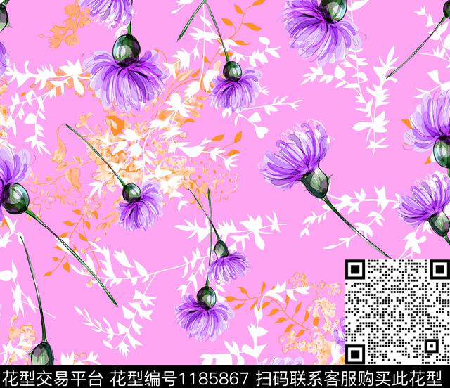 57-2.jpg - 1185867 - 数码花型 几何 花卉 - 传统印花花型 － 女装花型设计 － 瓦栏