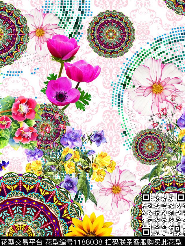 未标题-1 (4).jpg - 1188038 - 肌理 民族花卉 民族风 - 数码印花花型 － 女装花型设计 － 瓦栏
