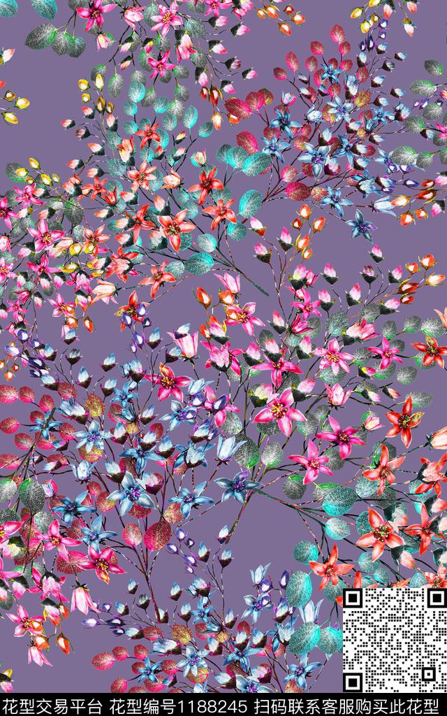 AQ03.jpg - 1188245 - 数码花型 手绘 花卉 - 数码印花花型 － 女装花型设计 － 瓦栏