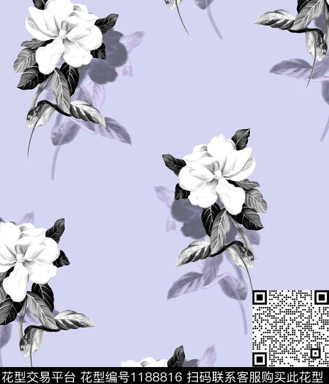 25.jpg - 1188816 - 数码花型 花卉 大牌风 - 数码印花花型 － 女装花型设计 － 瓦栏