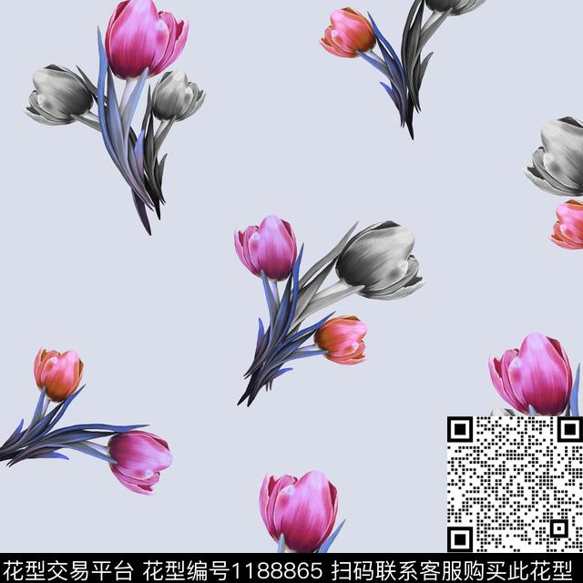 26.jpg - 1188865 - 数码花型 花卉 大牌风 - 数码印花花型 － 女装花型设计 － 瓦栏