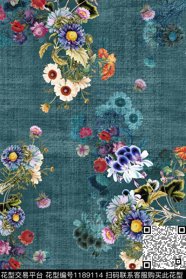 HY1-012C.jpg - 1189114 - 手绘 花卉 风格化花卉 - 数码印花花型 － 女装花型设计 － 瓦栏