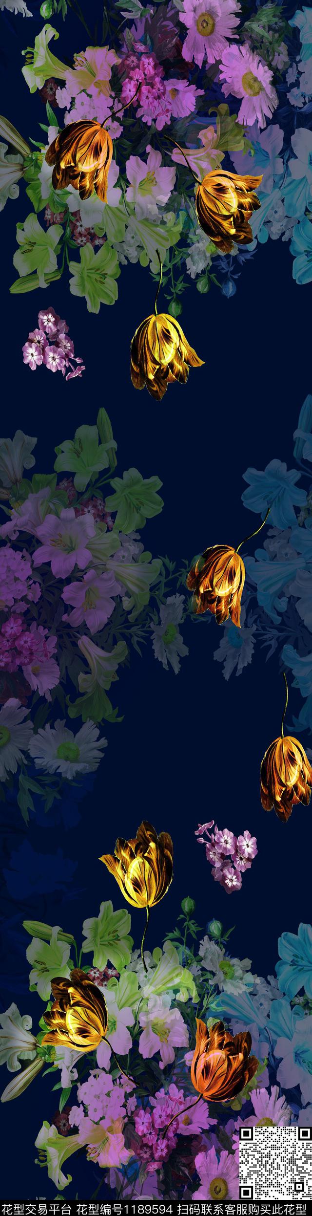 Y19C0021.jpg - 1189594 - 中长巾 油画花型 花卉 - 数码印花花型 － 长巾花型设计 － 瓦栏