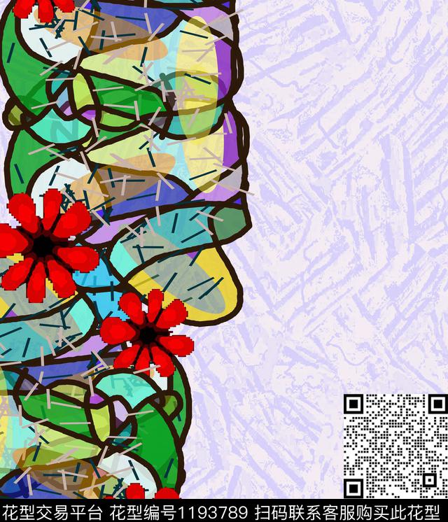 661.jpg - 1193789 - 炫彩 几何 抽象 - 数码印花花型 － 女装花型设计 － 瓦栏