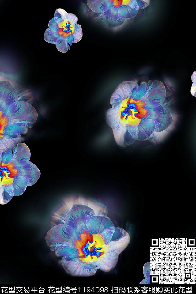 M84.jpg - 1194098 - 数码花型 女装 花卉 - 数码印花花型 － 女装花型设计 － 瓦栏