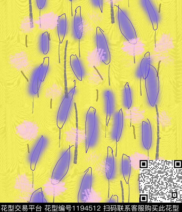2567187.jpg - 1194512 - 炫彩 抽象 手绘 - 数码印花花型 － 女装花型设计 － 瓦栏