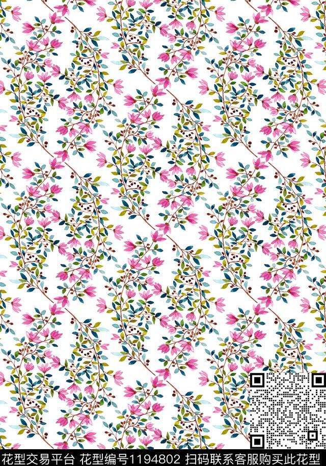 64.jpg - 1194802 - 数码花型 女装 花卉 - 数码印花花型 － 女装花型设计 － 瓦栏