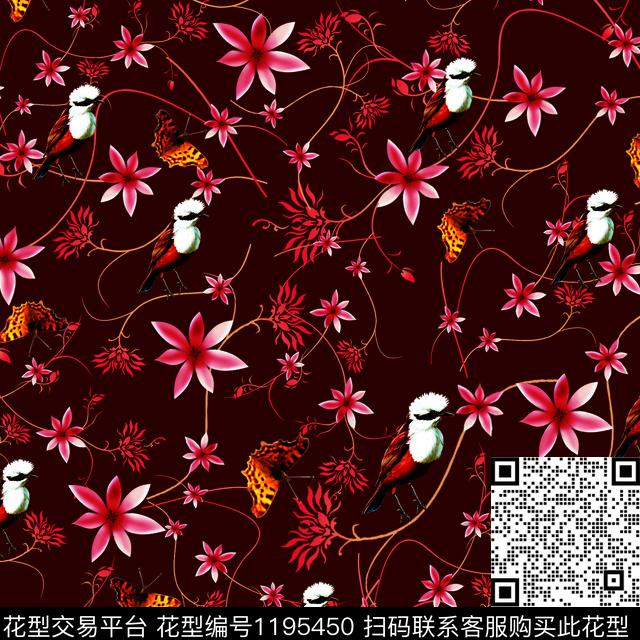190409-01.jpg - 1195450 - 数码花型 男装 花卉 - 数码印花花型 － 女装花型设计 － 瓦栏
