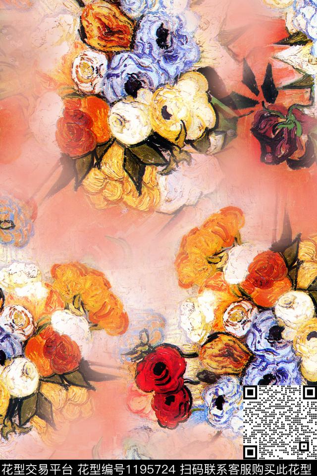 M74.jpg - 1195724 - 数码花型 女装 花卉 - 数码印花花型 － 女装花型设计 － 瓦栏