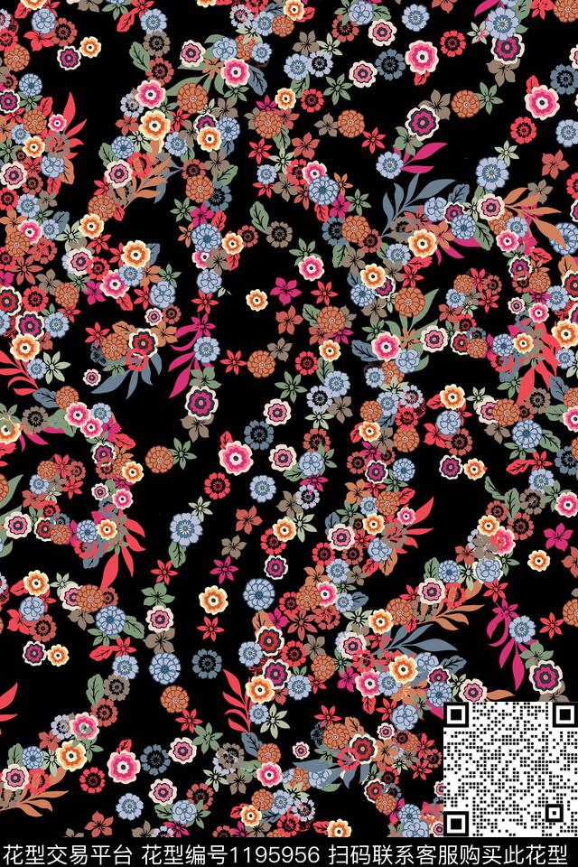XC1.jpg - 1195956 - 花卉 大牌风 - 传统印花花型 － 女装花型设计 － 瓦栏