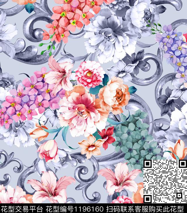 SQ01.jpg - 1196160 - 数码花型 手绘 花卉 - 数码印花花型 － 女装花型设计 － 瓦栏