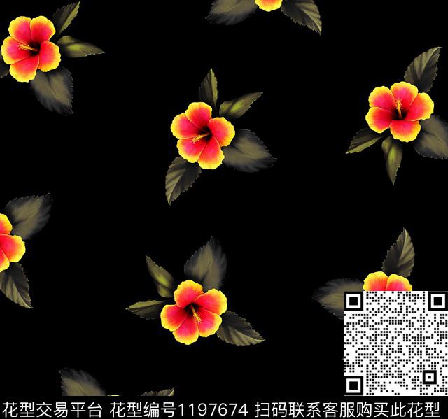 77.jpg - 1197674 - 数码花型 女装 花卉 - 数码印花花型 － 女装花型设计 － 瓦栏