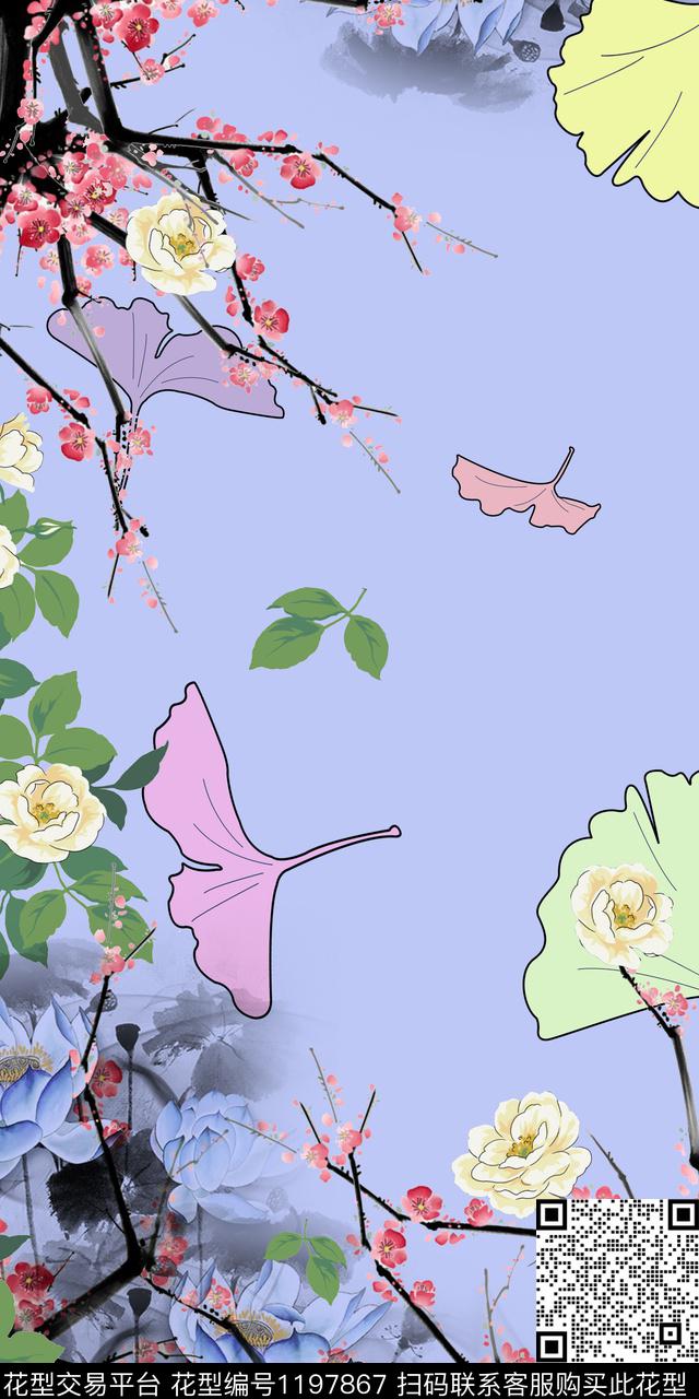 114.jpg - 1197867 - 国画 数码花型 女装 - 数码印花花型 － 女装花型设计 － 瓦栏