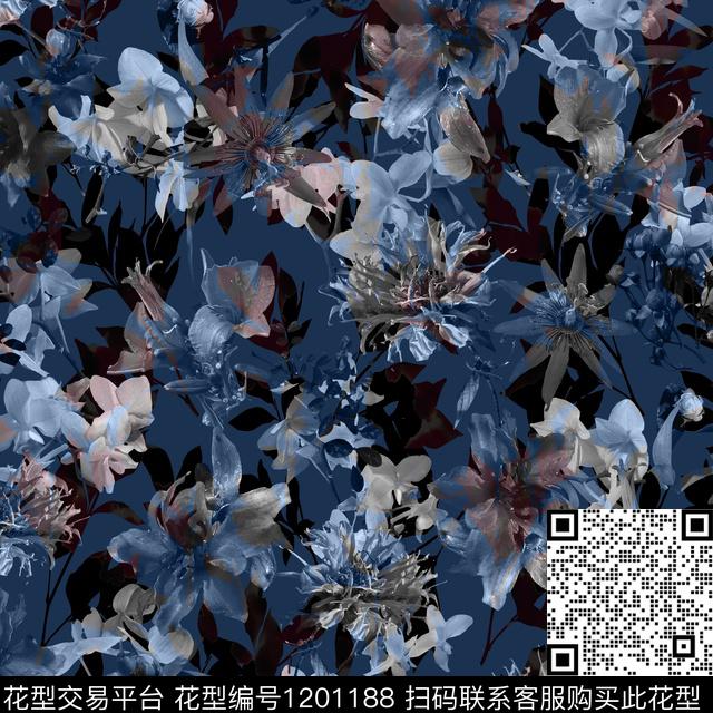 SS0061.jpg - 1201188 - 大花 小碎花 抽象花卉 - 数码印花花型 － 女装花型设计 － 瓦栏