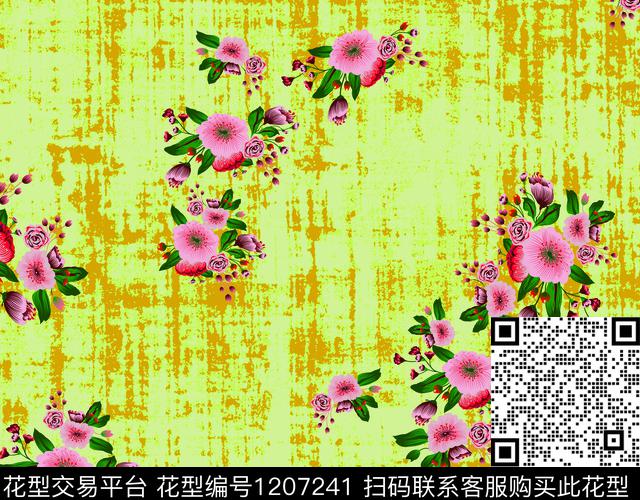 146.jpg - 1207241 - 大牌风 抽象花卉 底纹 - 传统印花花型 － 窗帘花型设计 － 瓦栏