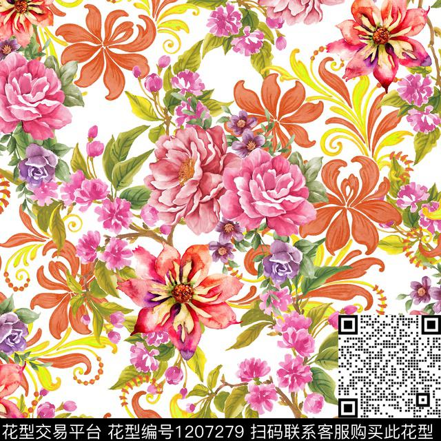 shy26.jpg - 1207279 - 女装 数码花型 花卉 - 数码印花花型 － 女装花型设计 － 瓦栏