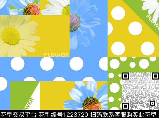 flower.jpg - 1223720 - 格子 几何 大牌风 - 数码印花花型 － 女装花型设计 － 瓦栏
