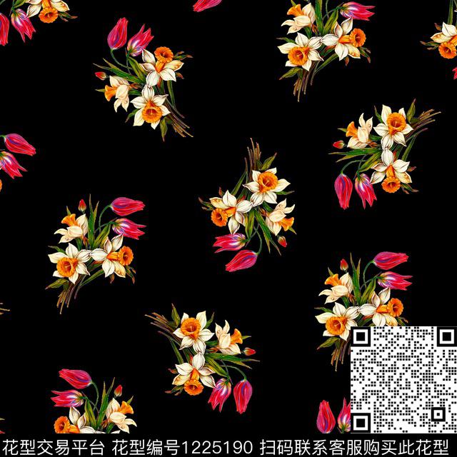 A19008.jpg - 1225190 - 大牌风 花卉 数码花型 - 数码印花花型 － 女装花型设计 － 瓦栏