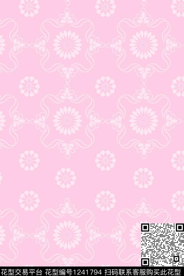 20190801012.jpg - 1241794 - 小碎花 粉色 - 传统印花花型 － 女装花型设计 － 瓦栏