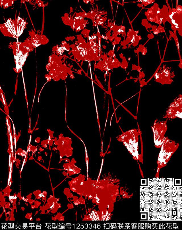 R1906082A.jpg - 1253346 - 涂鸦 玫瑰花 笔画 - 数码印花花型 － 男装花型设计 － 瓦栏