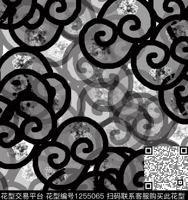 7989879.jpg - 1255065 - 抽象 条纹 创意 - 数码印花花型 － 女装花型设计 － 瓦栏