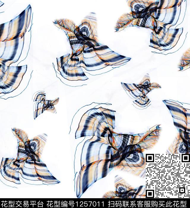 抽象炫鸟迷幻花卉1.jpg - 1257011 - 花鸟 抽象 迷幻 - 数码印花花型 － 女装花型设计 － 瓦栏