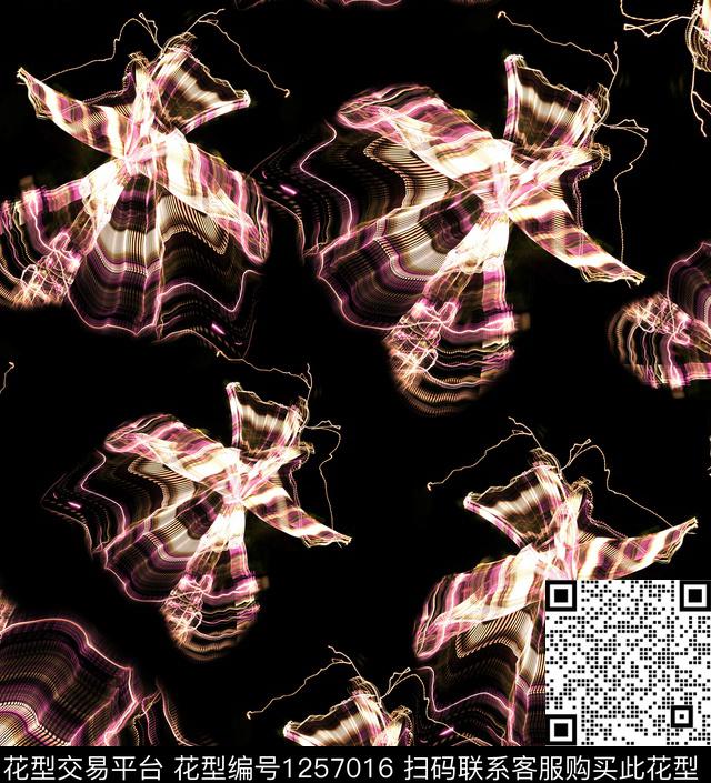 绚烂抽象迷幻花卉2.jpg - 1257016 - 抽象 迷幻 - 数码印花花型 － 女装花型设计 － 瓦栏
