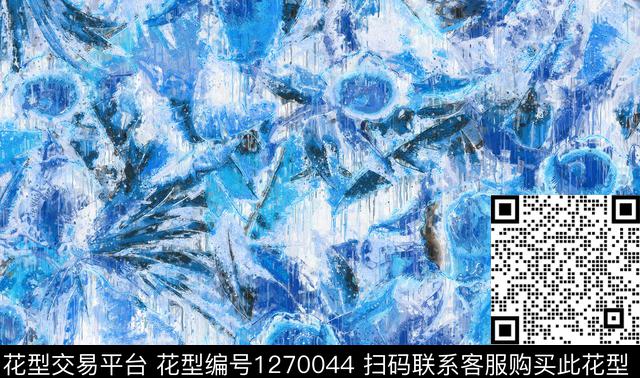M1909316G.tif - 1270044 - 抽象 手绘 油画印象派 - 数码印花花型 － 女装花型设计 － 瓦栏