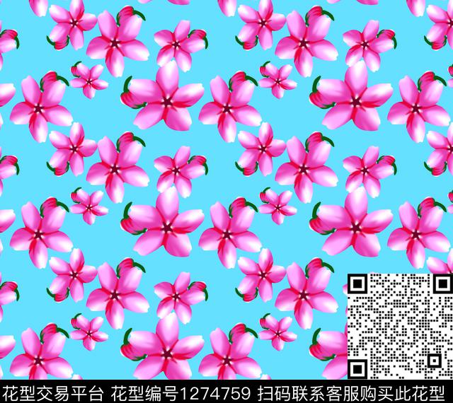 1910-花瓣.jpg - 1274759 - 数码花型 红花 泳装 - 数码印花花型 － 泳装花型设计 － 瓦栏