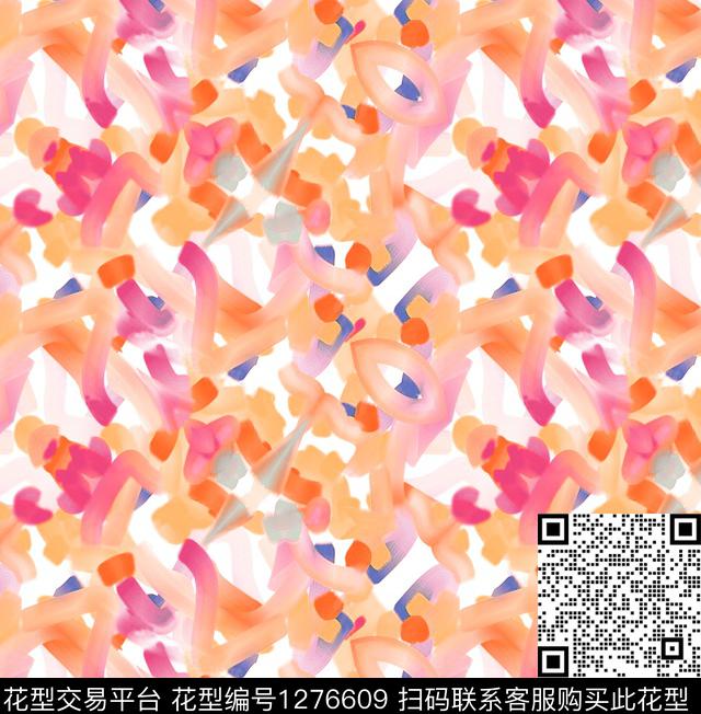 R1911019.jpg - 1276609 - 手绘 几何 abstract - 数码印花花型 － 女装花型设计 － 瓦栏