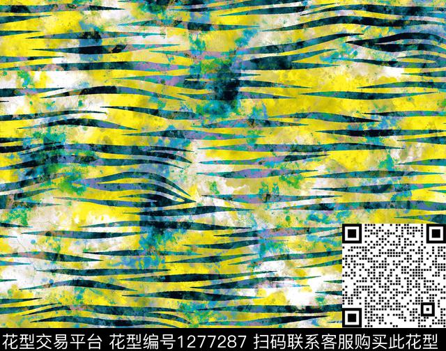 G19110109D.tif - 1277287 - 水彩 抽象 手绘 - 数码印花花型 － 女装花型设计 － 瓦栏