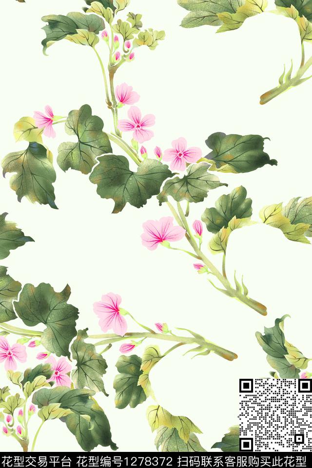 YL.jpg - 1278372 - 数码花型 水彩 大牌风 - 数码印花花型 － 女装花型设计 － 瓦栏
