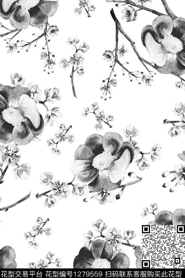 xcwh-dp02-b.jpg - 1279559 - 佩斯利 花卉 大牌风 - 数码印花花型 － 女装花型设计 － 瓦栏